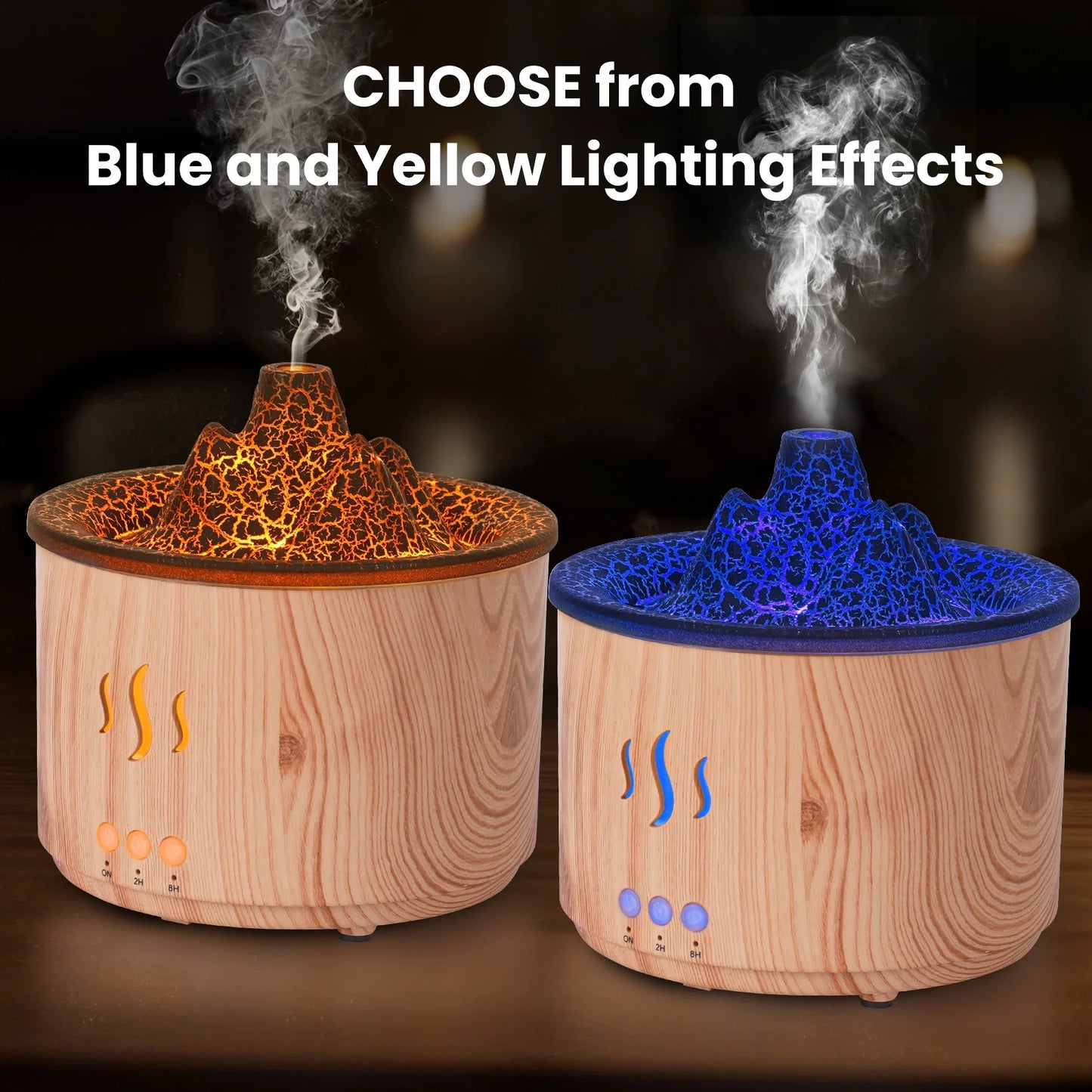 Essential Oil Diffuser,400Ml Flame Diffuser, Air Humidifier with Remote Control,For Bedroom Home, Valentines Day Gifts, Wood Color