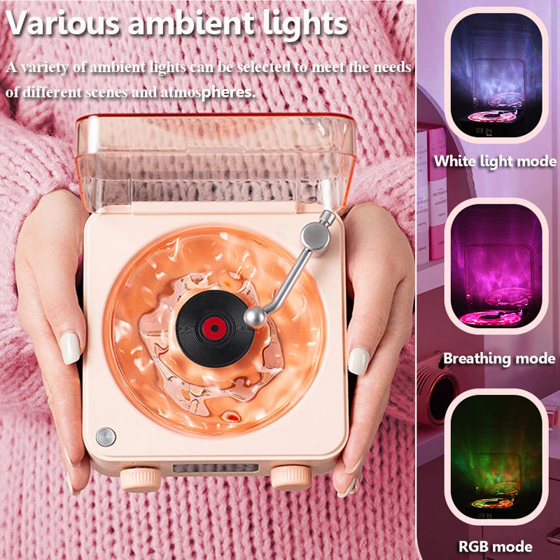 Portable Retro Bluetooth Speaker White Noise Sleep Aid Music Box Colorful Ambient Light MP3 Music Player Support TF Card AUX